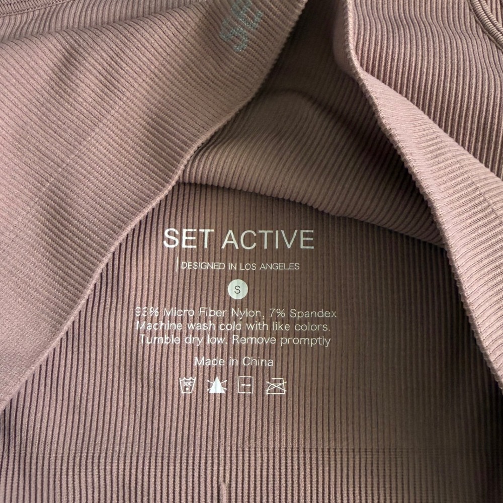 Set Active Ribbed One Shoulder Bra Small Excellent Condition - Picture 3 of 3